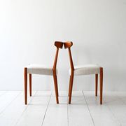 Pair of 1960s Scandinavian Teak Chairs with Curved Back