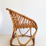 Rattan armchair by Tito Agnoli for Pierantonio Bonacina, Italy 1958