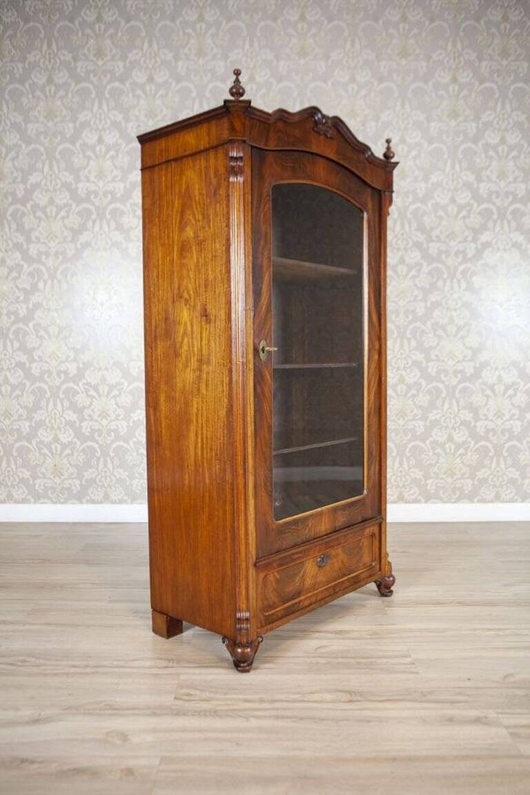 Mahogany Wood & Veneer Display Cabinet or Bookcase, 1890