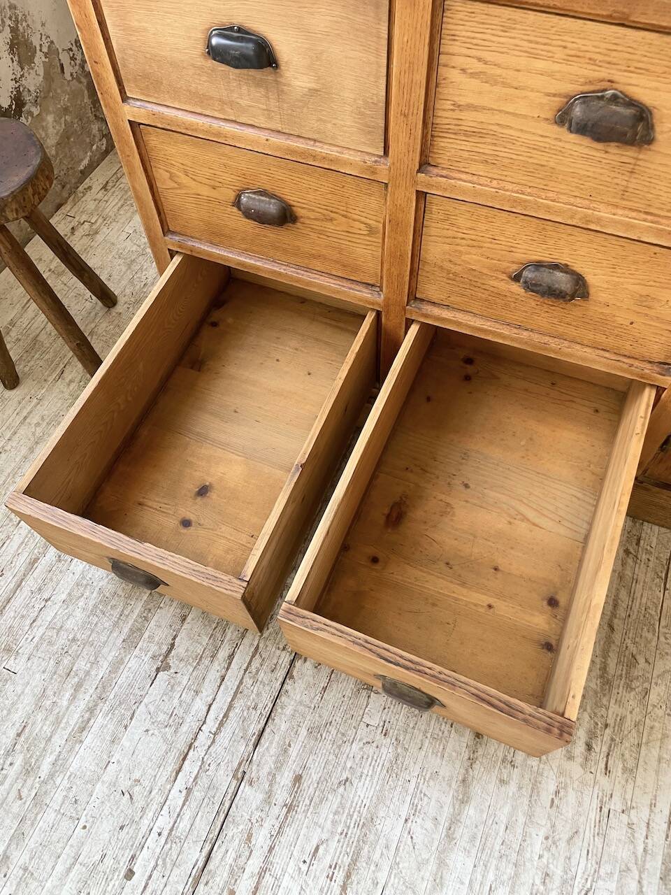 XXL solid oak counter sideboard