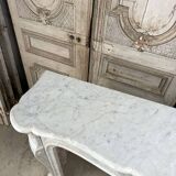 Louis XV style fireplace in white marble
