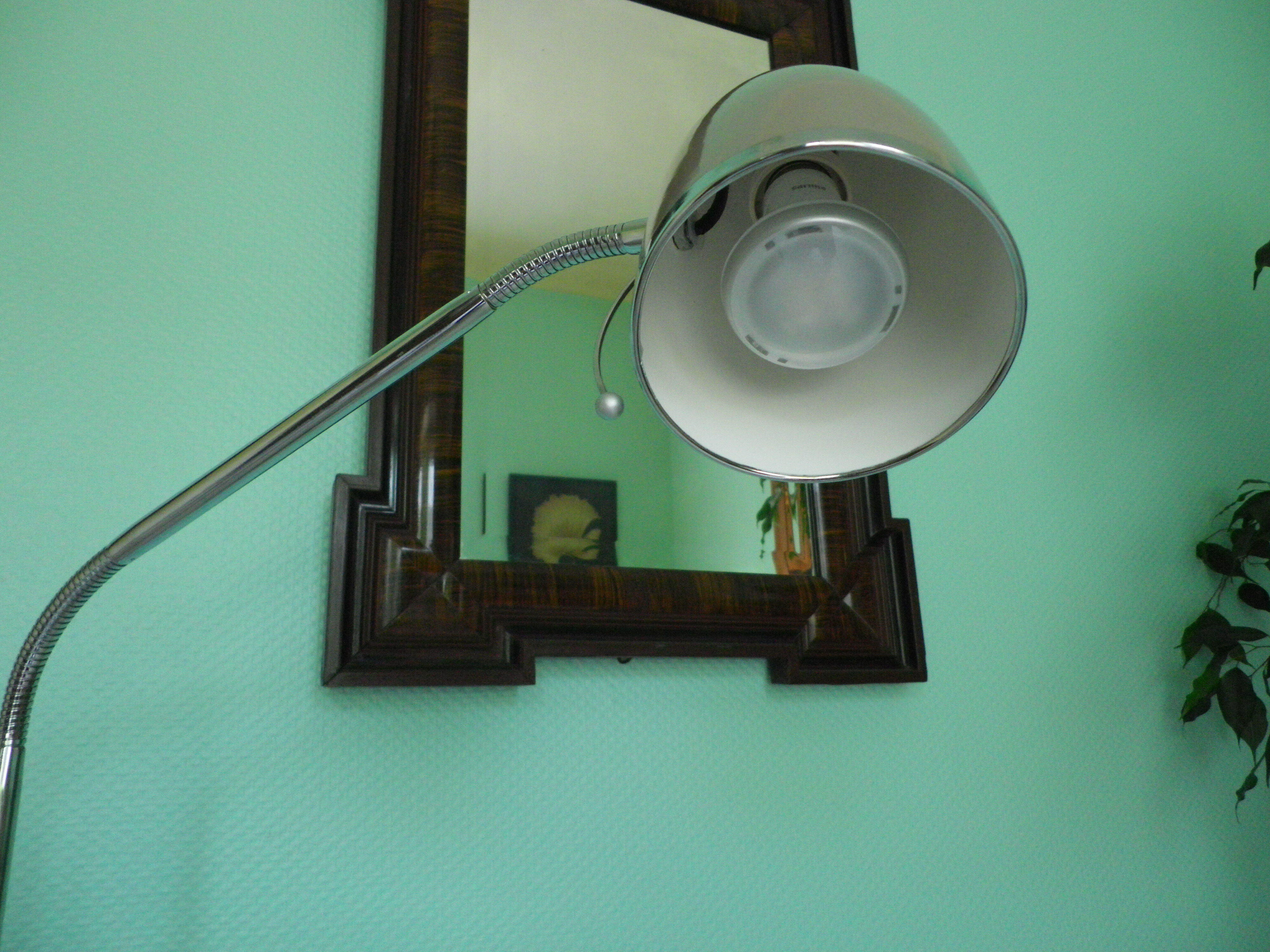 FLOOR lamp design COREP, lacquered steel taupe color, reclining