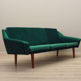 Green velvet sofa, Danish design, 1980s, production: Denmark