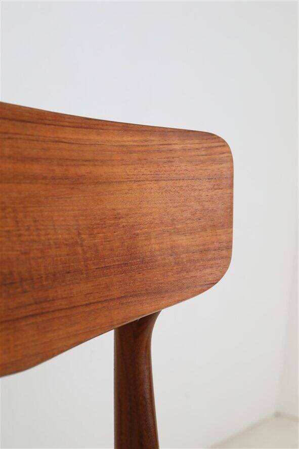 Set of 4 reupholstered Danish teak chairs, 1960s