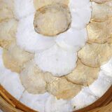 Mother-of-pearl and rattan tray