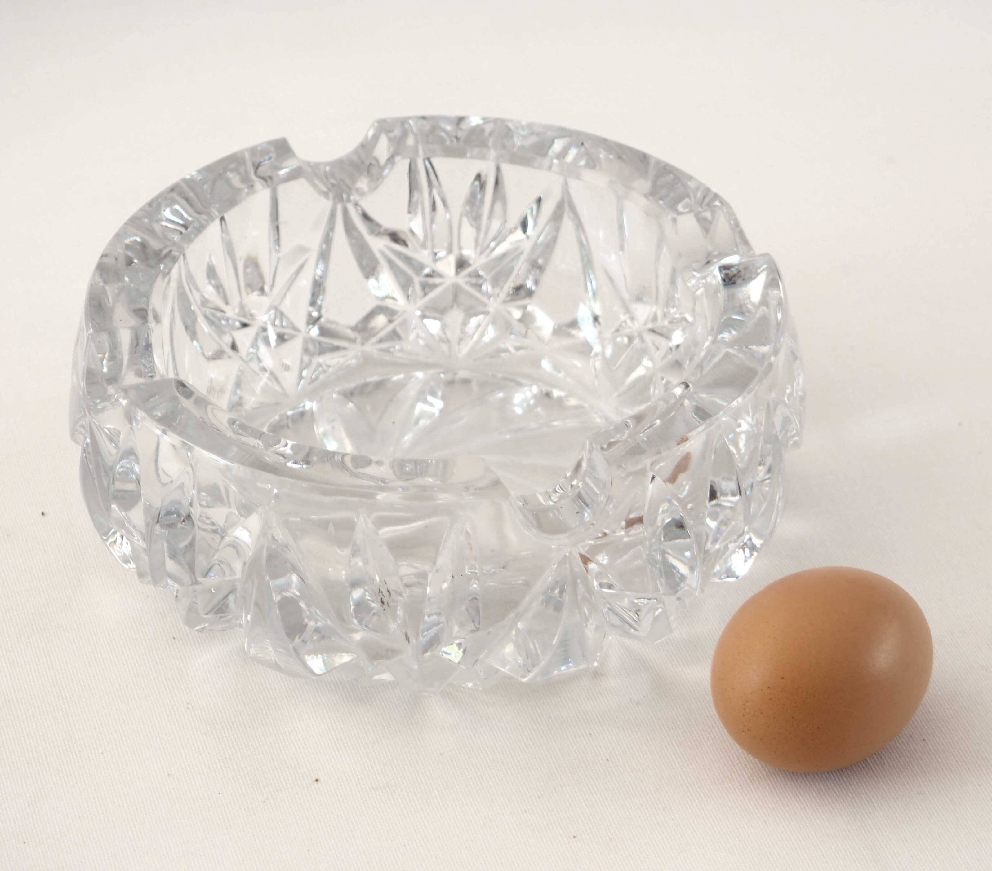 Cut crystal ashtray