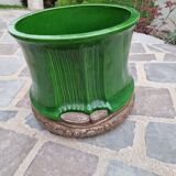 Cache- pot de fleurs vert vintage Christian Dior