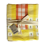Ecru tablecloth, central pattern, vintage fabric