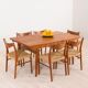Teak extension dining table with concealed panels, Denmark, 60s