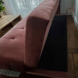 Powder pink convertible sofa