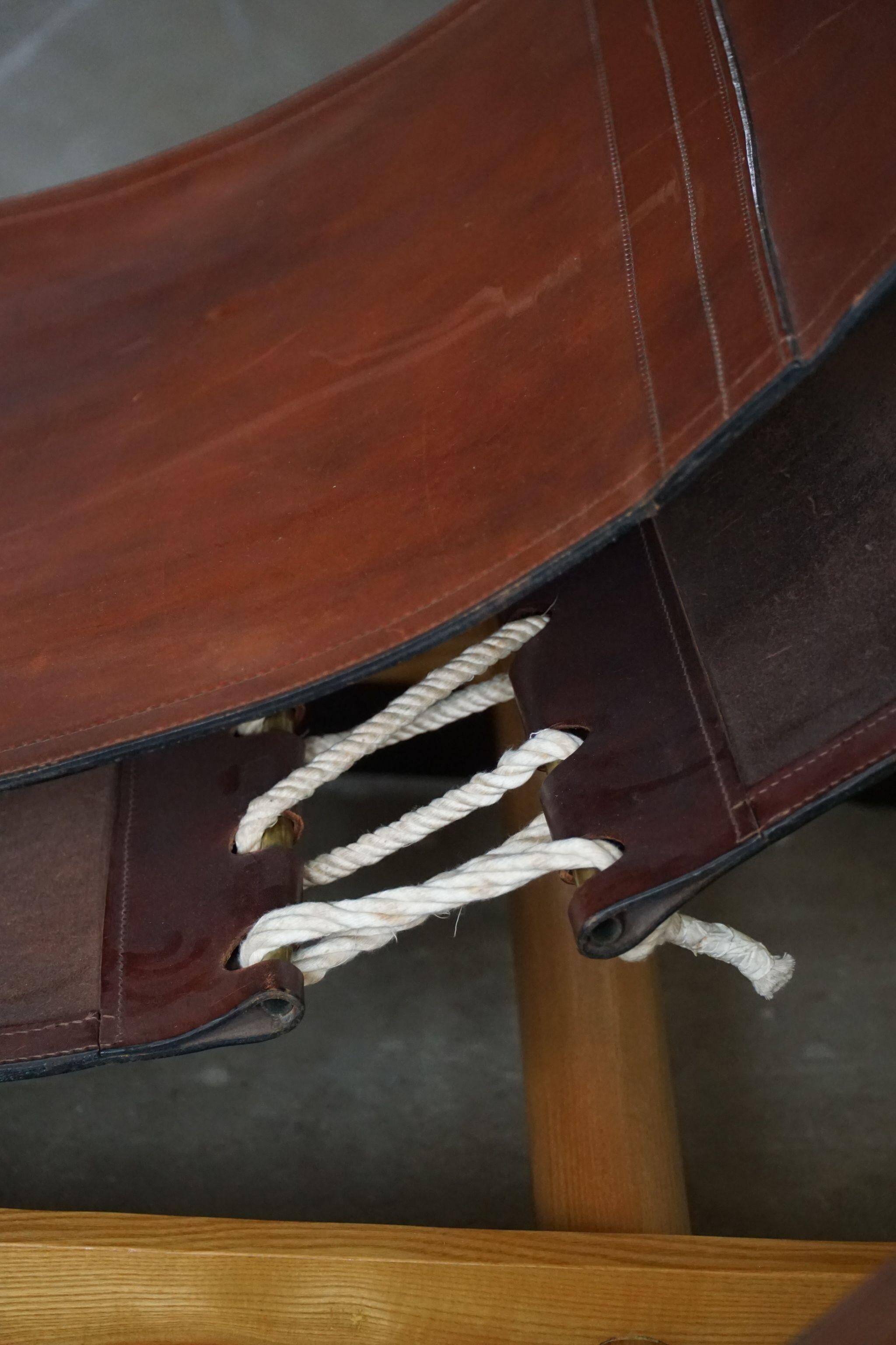 Francesco Lucianetti, Lounge chairs in leather and elm, Italian modern, 1960s