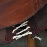 Francesco Lucianetti, Lounge chairs in leather and elm, Italian modern, 1960s