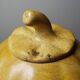 Vintage carved and polished stone box, pumpkin vintage craft 1980-1990