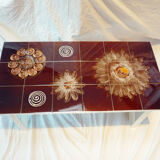 Brown ceramic living room table