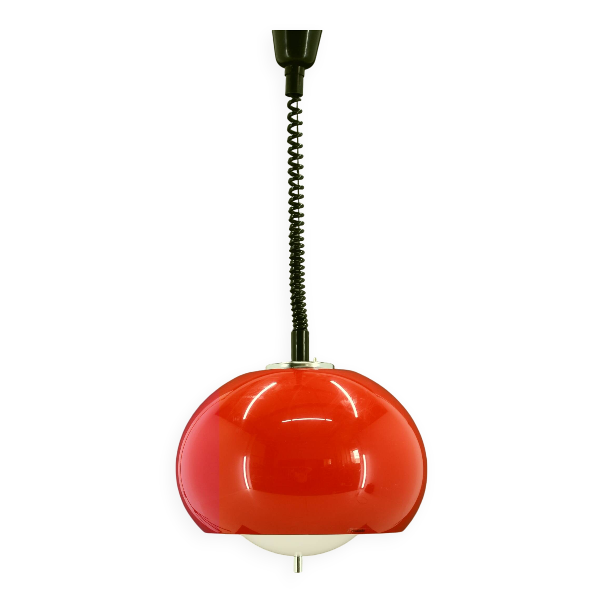 Suspension rouge Harvey Guzzini des années 1970 pour Meblo, Italie