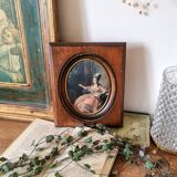 Miniature portrait frame on fabric