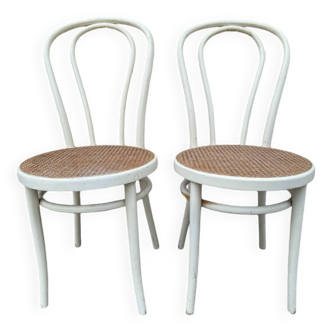 1920s caned bistro chairs