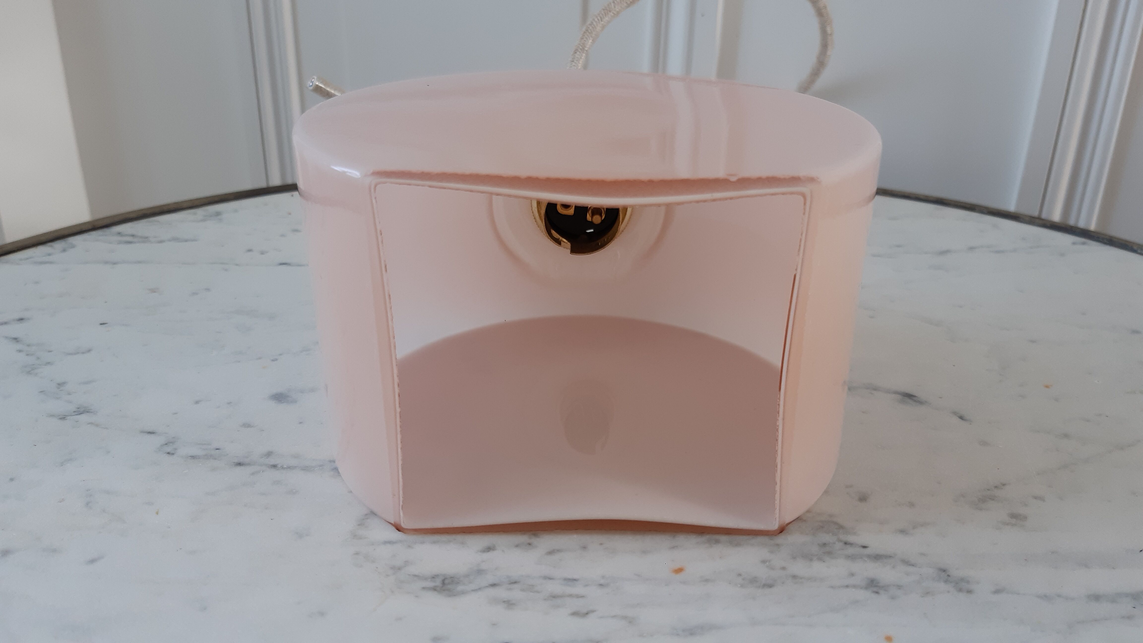 Suspension in powder pink opaline art deco 30s-40s