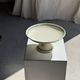 Pedestal dish in earthenware with green plant friezes H12 D24