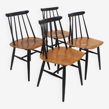 Set of 4 Scandinavian "Fanett" chairs, Ilmari Tapiovaara, Sweden, 1960