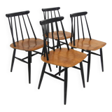 Set of 4 Scandinavian "Fanett" chairs, Ilmari Tapiovaara, Sweden, 1960