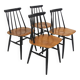 Set of 4 Scandinavian "Fanett" chairs, Ilmari Tapiovaara, Sweden, 1960