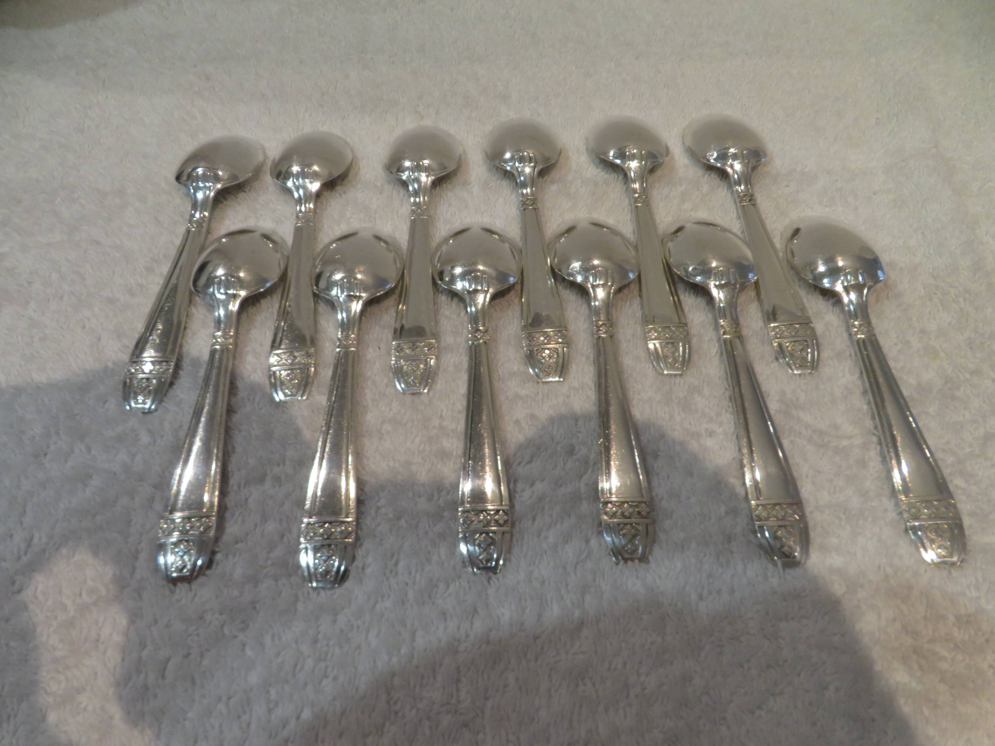 12 silver-plated coffee spoons, AR Grand Prix Monaco, 13.7 cm
