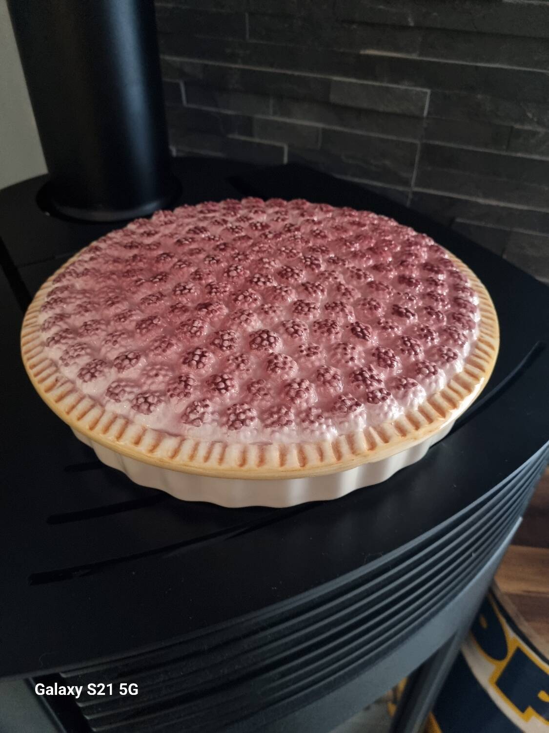 Plat tarte barbotine années 50