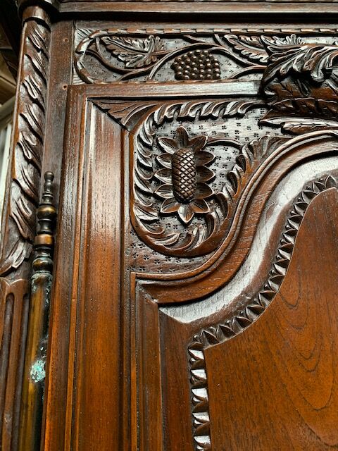 Norman wardrobe of ancient wedding. mahogany.