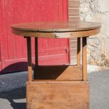 Antique wood table, dining table, oval table, living room, kitchen, countryside