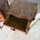 Pair of antique bedside tables with marble top and ceramic niche