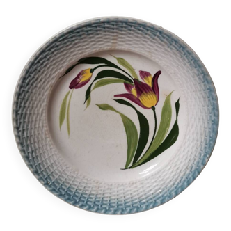 Assiette vintage à motif de fleur, St Amand