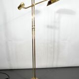 Lampadaire italien en laiton massif réglable vintage des années 70
