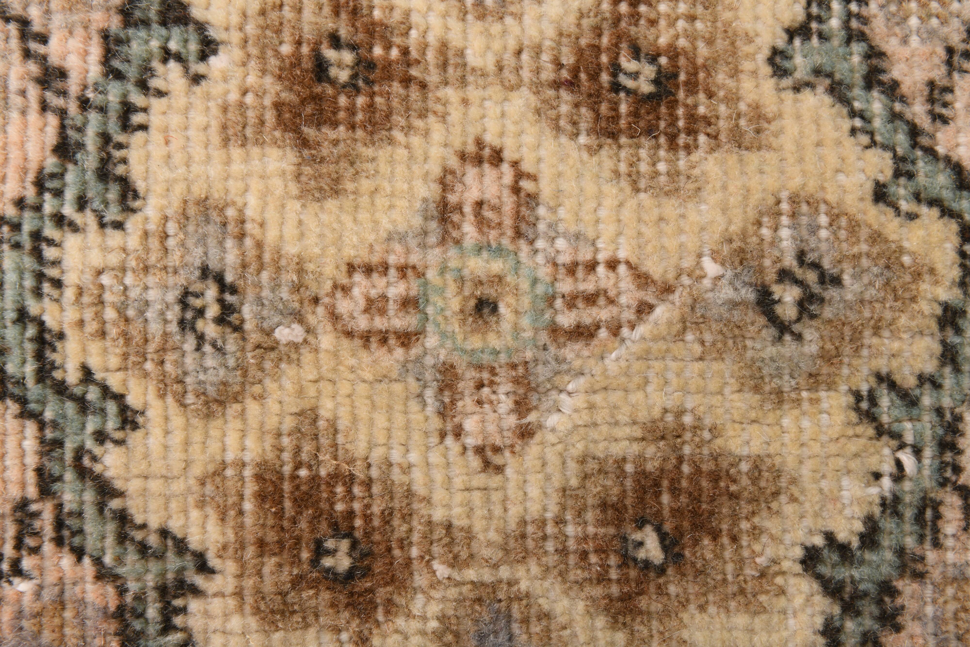 3x7 Cream & Brown Oriental Vintage Rug, 108x207Cm