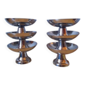 Ice cream/dessert bowls in stainless steel 1970