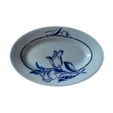 Plat ovale ravier porcelaine fleur bleue St Amand dp 092286