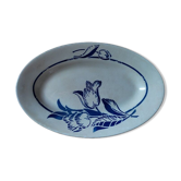 Plat ovale ravier porcelaine fleur bleue St Amand dp 092286