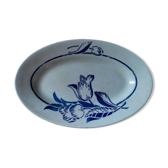 Oval dish delight porcelain blue flower St Amand dp 092286