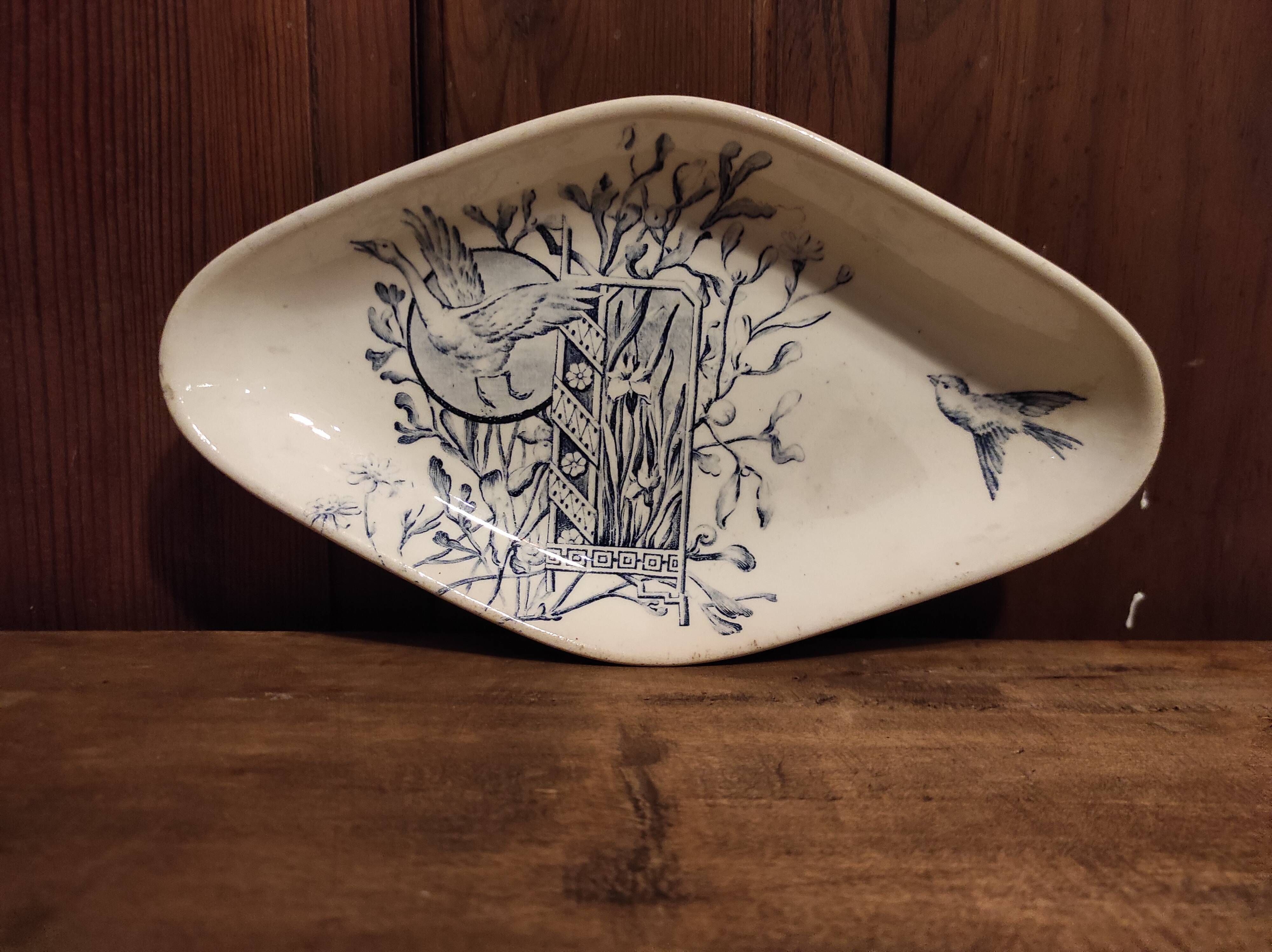 Beautiful large vintage French serving plate by R. Lafitte. General Depot, Terre de Fer, Salins.