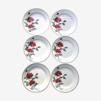 Set of 5 flat plates "Luxeuil" Hbcm