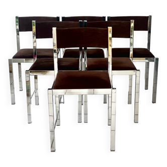 Set of 6 Roche Bobois 70 chairs