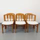 Set of 6 vintage chairs in elm wood and bouclé fabric from the 70s
