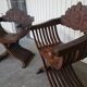 Paire de fauteuils curule ou dagobert