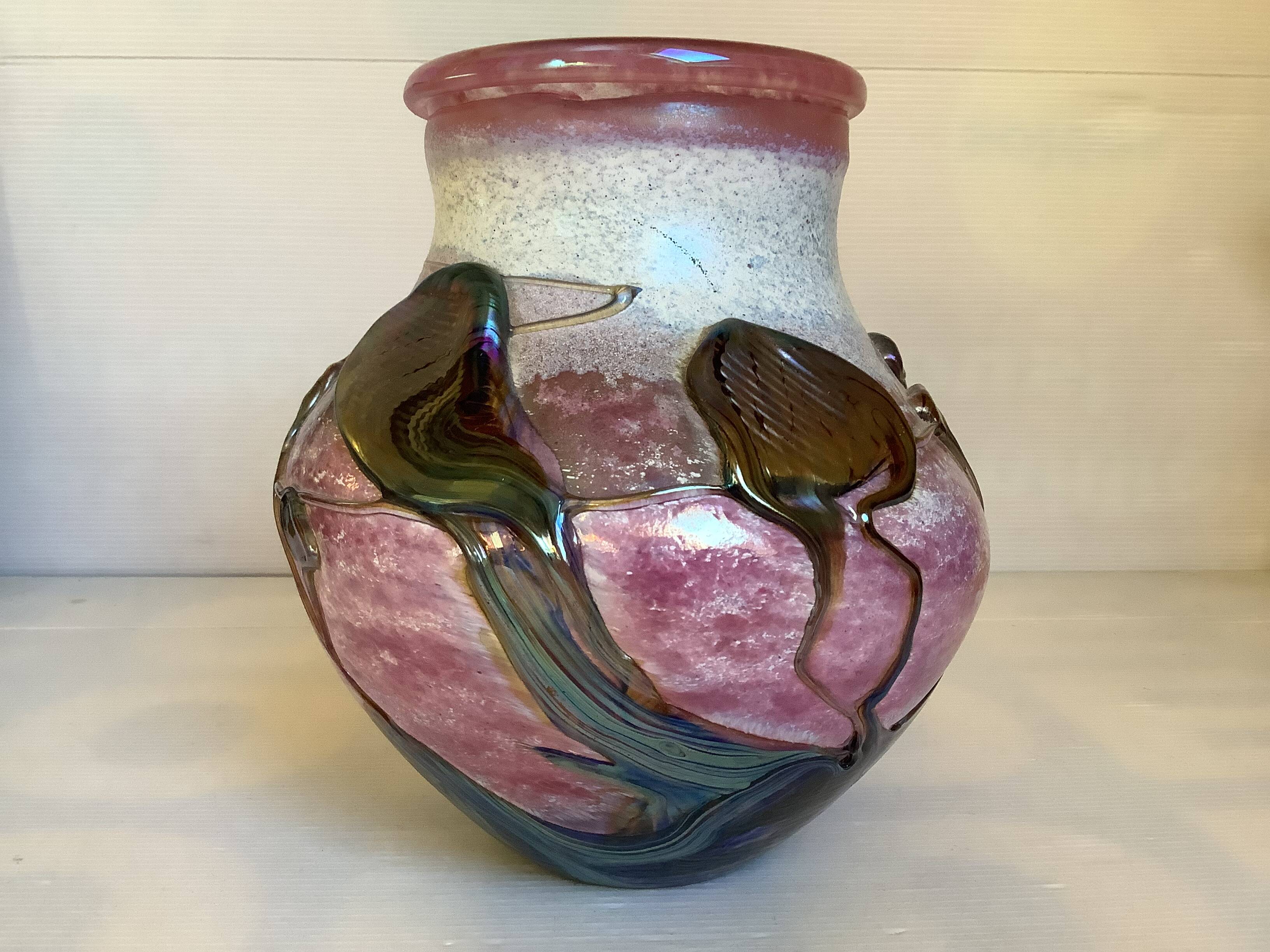 Blown crystal vase Novaro Jean Claude