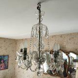 Lustre vintage en cristal, italie, 1940s