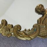 Miroir en bronze doré avec ornement anges