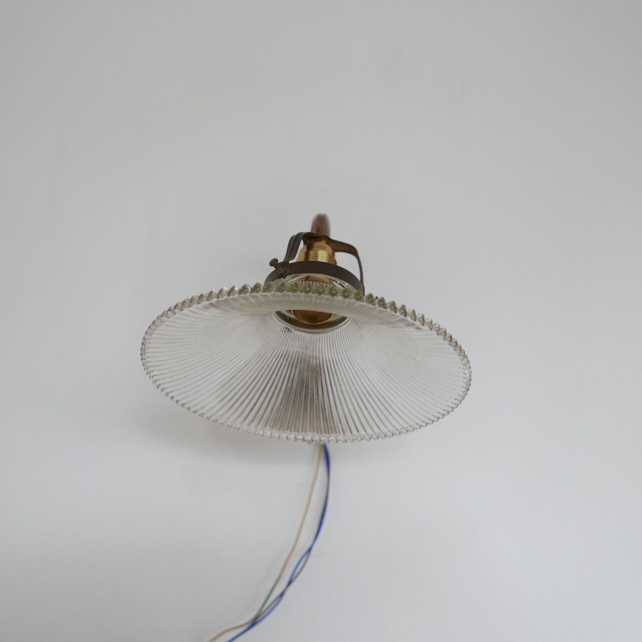 Pair of brass and glass wall sconces