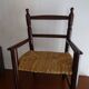 Chaise paillée enfant en bois vintage
