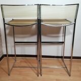 Pair of chrome spaghetti stools model 164 of Belotti for Alias of the 80s