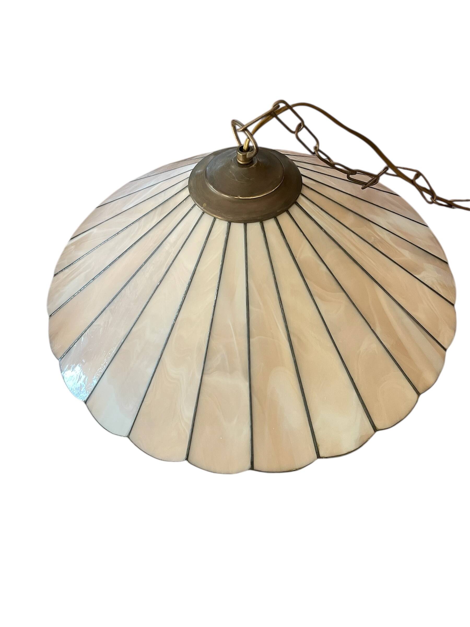 Suspension style Tiffany vintage, opal glass lampshade Ø45cm